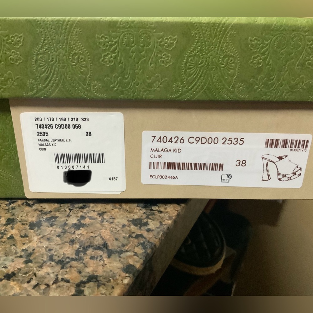 ❤️❤️ GUCCI 
Malaga Kid Janaya 150mm Platform Sandals ❤️❤️ - Picture 5 of 6
